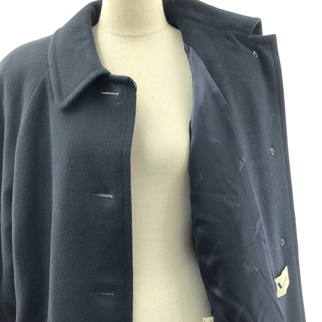 AQUASCUTUM / アクアスキュータム | ウール ステンカラー ラグランスリーブ コート | ネイビー | レディース
