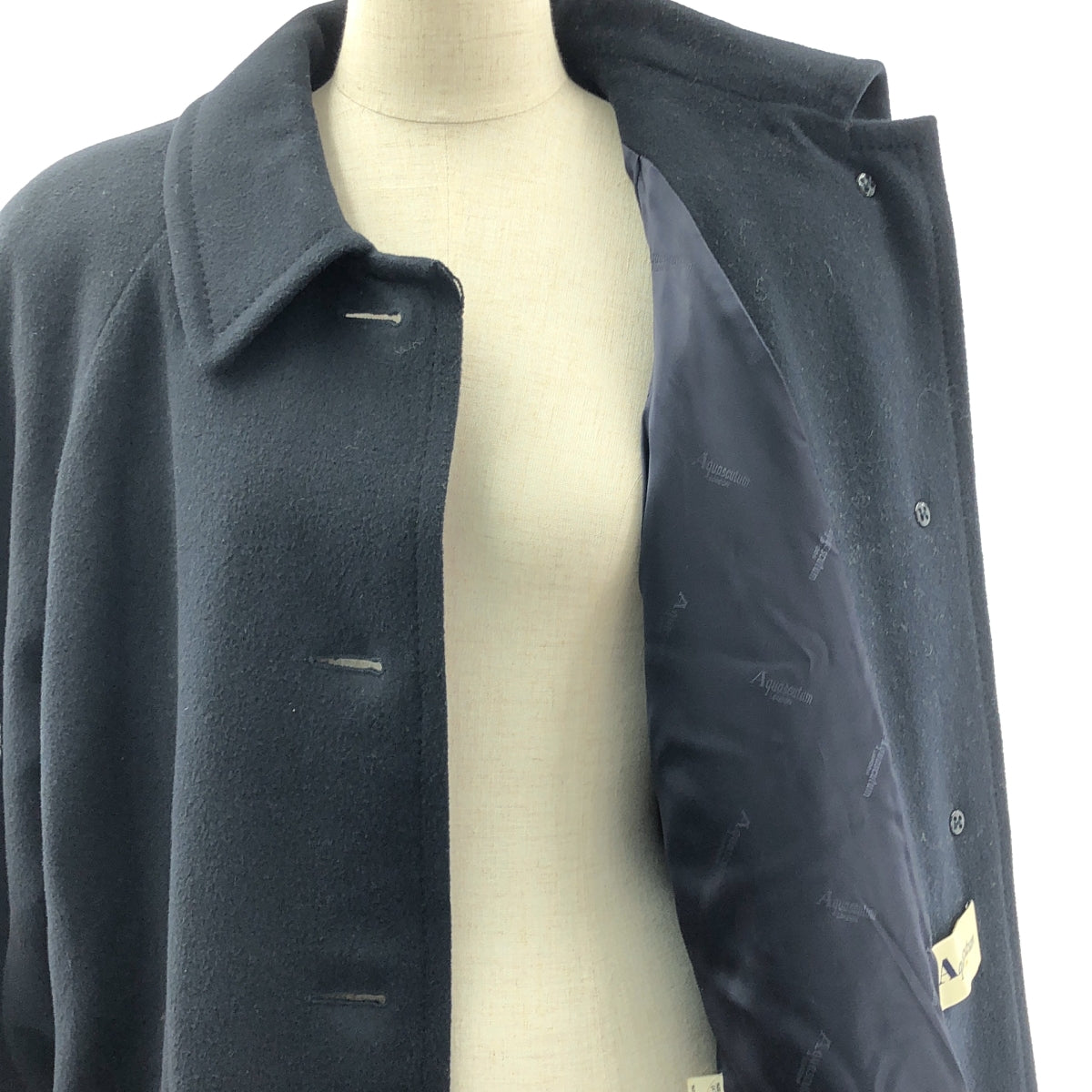AQUASCUTUM | 羊毛立領插肩袖大衣 | 海軍藍 | 女款