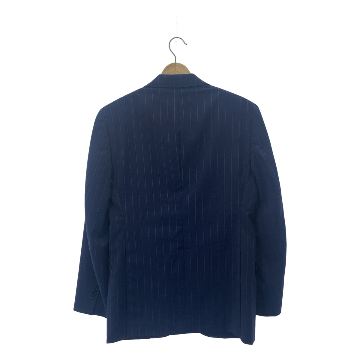 UNITED ARROWS | 生活中的一天 / 條紋馬海毛混紡羊毛西裝套裝 / 3B 訂製夾克 / 休閒褲和長褲 | 尺寸 44 | 海軍藍 | 男款