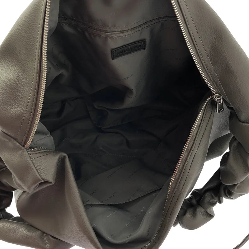 UNITED TOKYO / ユナイテッドトウキョウ | レザー ギャザー ショルダーバッグ |