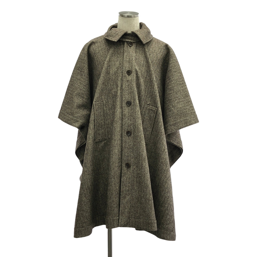 【美品】  ANATOMICA / アナトミカ | ヘリンボーン オーバーポンチョ コート ケープ | TU | ブラウン | メンズ