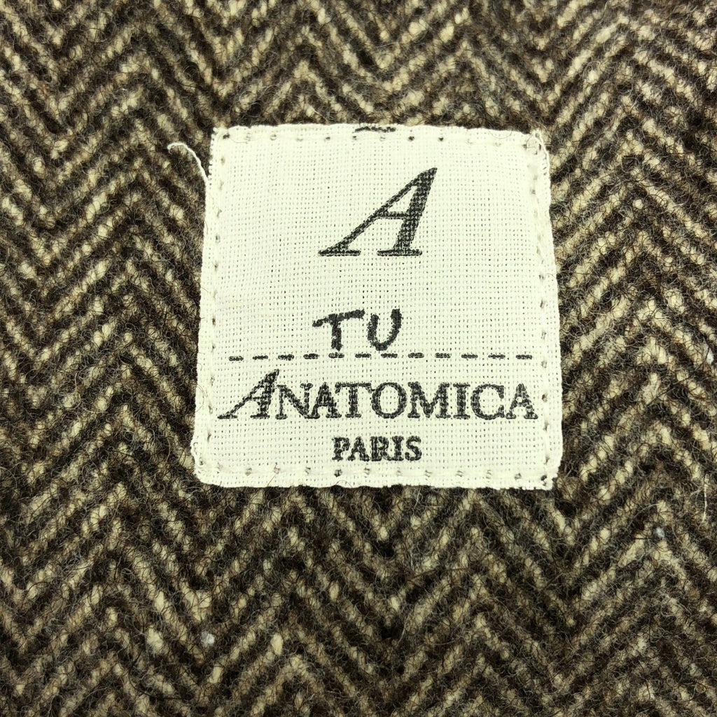 【美品】  ANATOMICA / アナトミカ | ヘリンボーン オーバーポンチョ コート ケープ | TU | ブラウン | メンズ