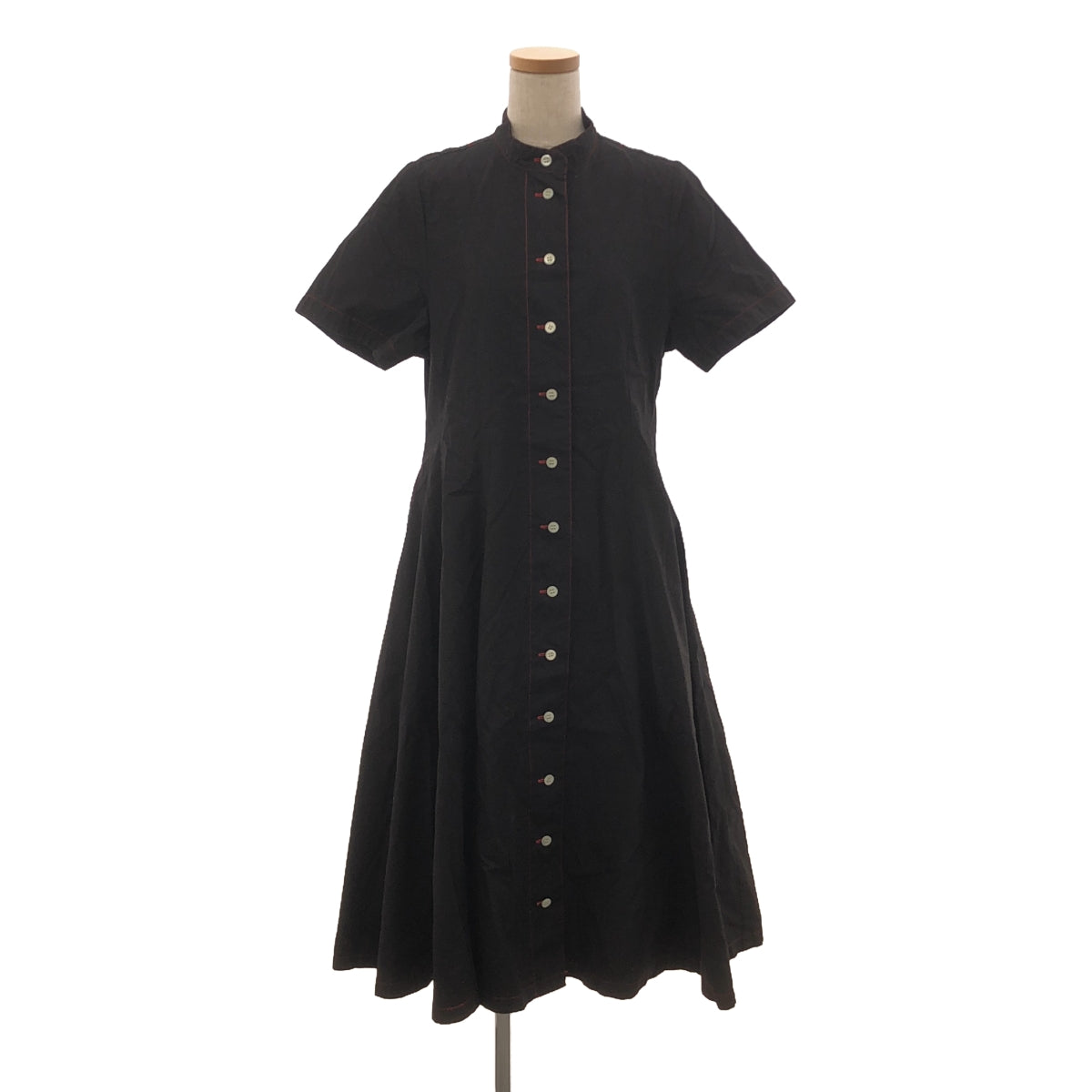 foufou / foufou | summer one piece stand collar dress | black/red | women's