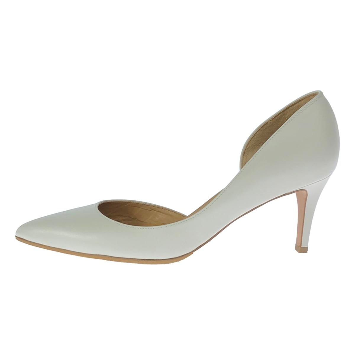 [Good Condition] UNITED ARROWS | Pointed Side Open Pumps | 36 1/2 | White | Women's