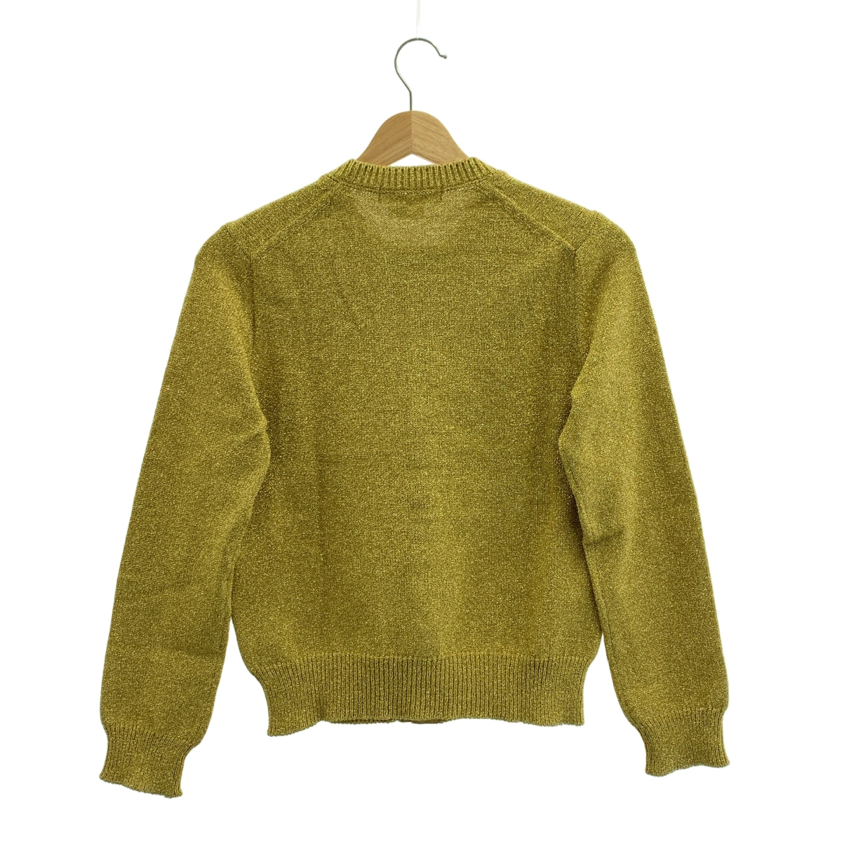 [近全新] COMME des GARCONS | 2024 秋冬 | 聚酯尼龍金銀絲針織開襟衫 | S碼 | 金色 | 女款