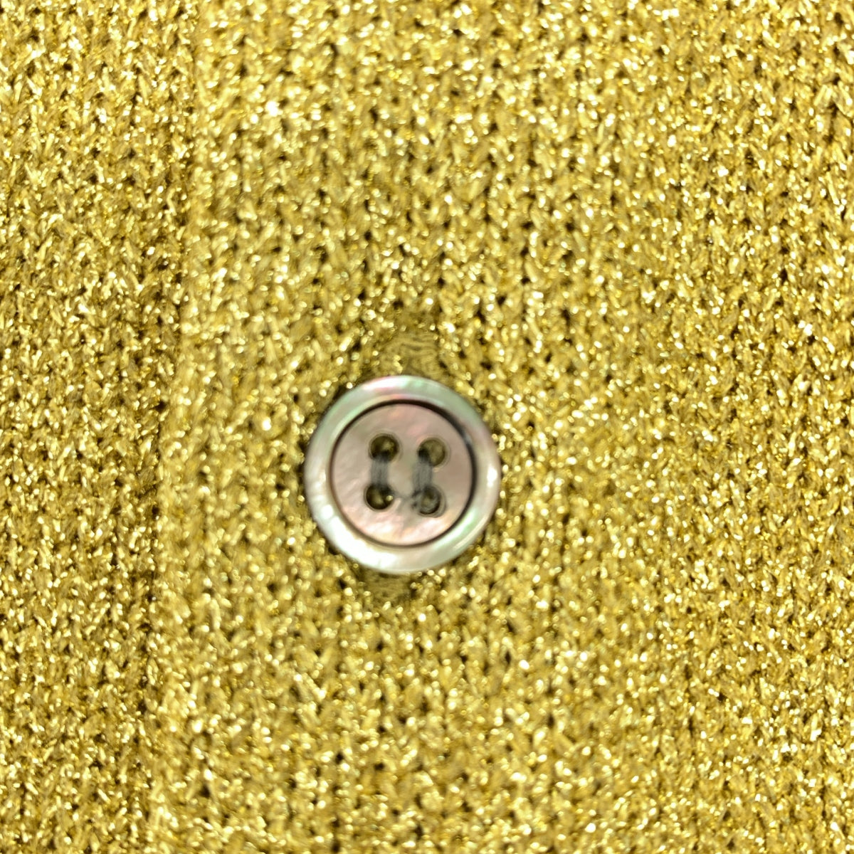 [近全新] COMME des GARCONS | 2024 秋冬 | 聚酯尼龍金銀絲針織開襟衫 | S碼 | 金色 | 女款