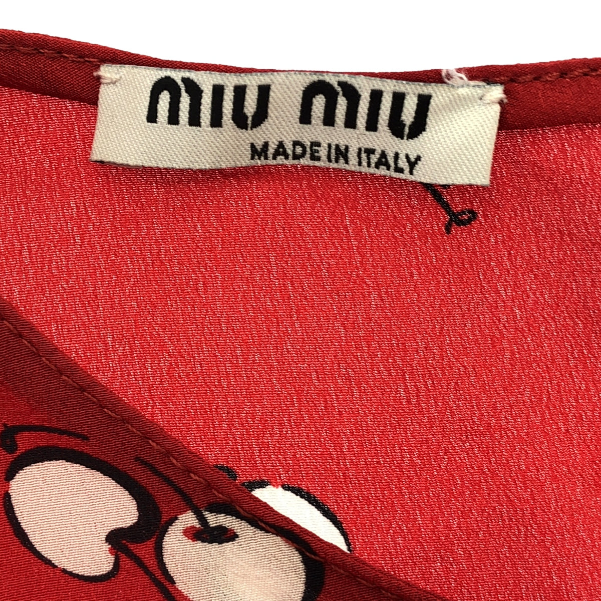 miu miu / 뮤 뮤 | 체리 프린트 풀오버 블라우스 | 38 | 여성