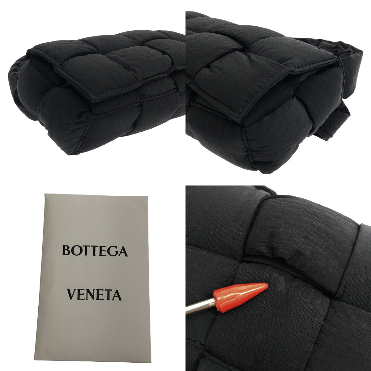 【美品】  BOTTEGA VENETA / ボッテガヴェネタ | PADDED TECH CASSETTE / パデッド テック カセット マキシイントレチャート ボディ ウエストバッグ / ユニセックス | black | メンズ