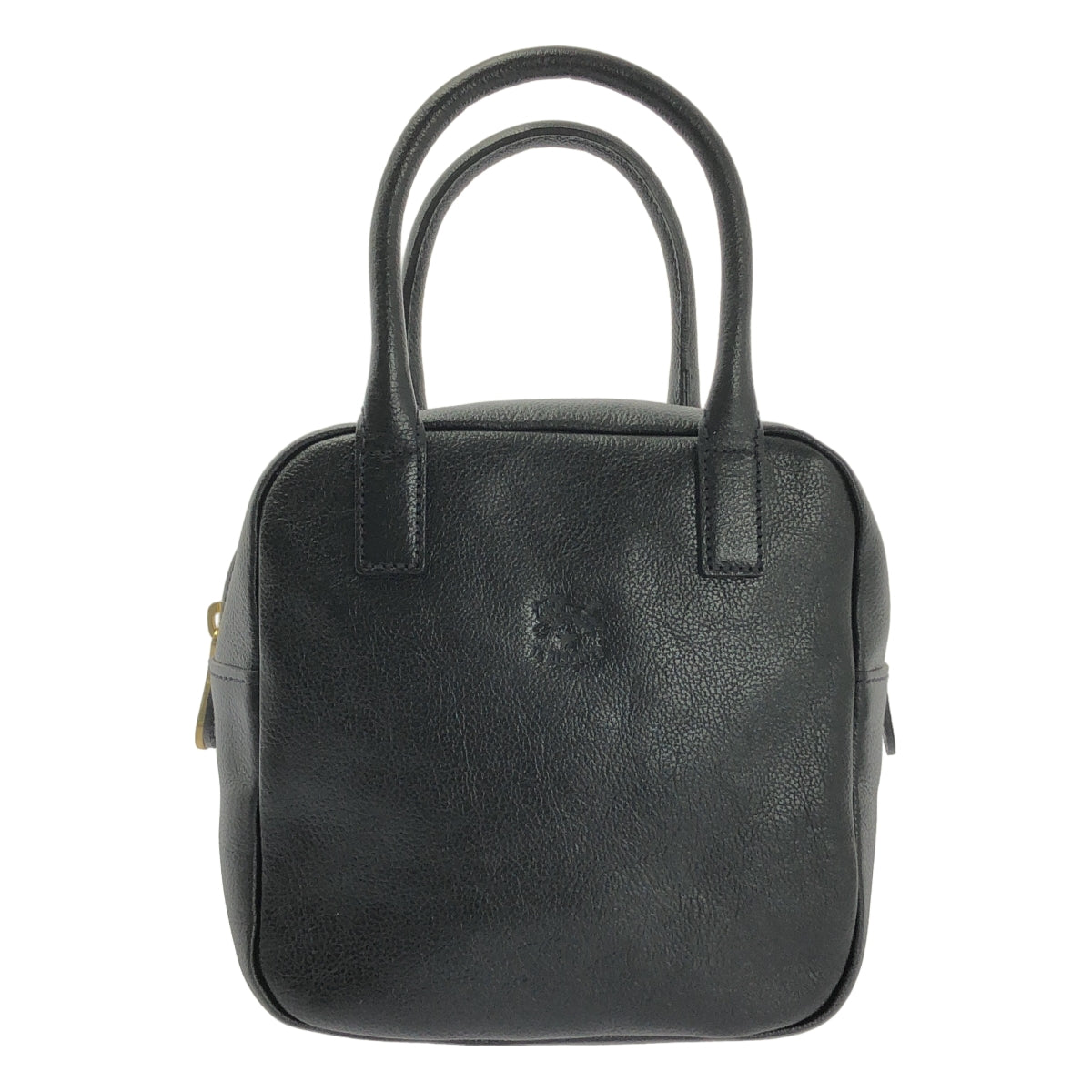 【미품】 IL BISONTE / 일비존테 | 가죽 스퀘어 핸드백 | 블랙 | 여성