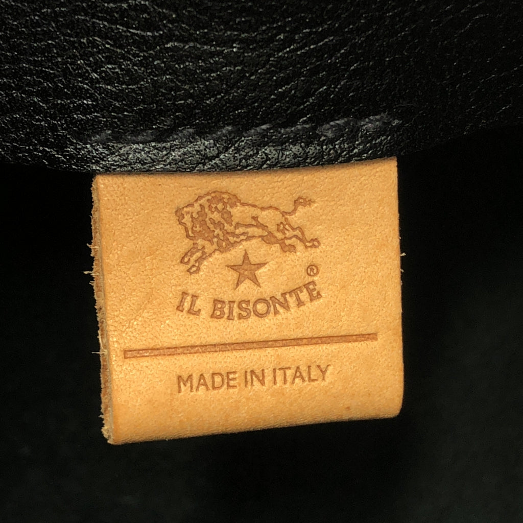 【미품】 IL BISONTE / 일비존테 | 가죽 스퀘어 핸드백 | 블랙 | 여성