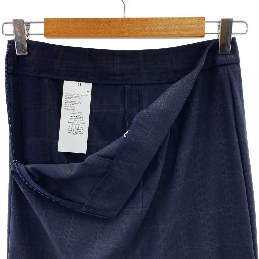 Maison Margiela / 메종 마르젤라 | 2019AW | 울 체크 타이 롱 스커트 | 36 | 여성