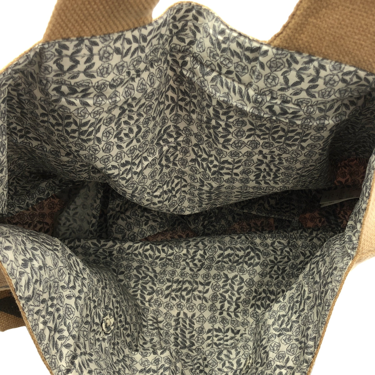 [狀況極佳] mina perhonen | 2020 春夏 | tori-to-hana（鳥與花）/亞麻帕尼尼托特包 | 米色 | 女款