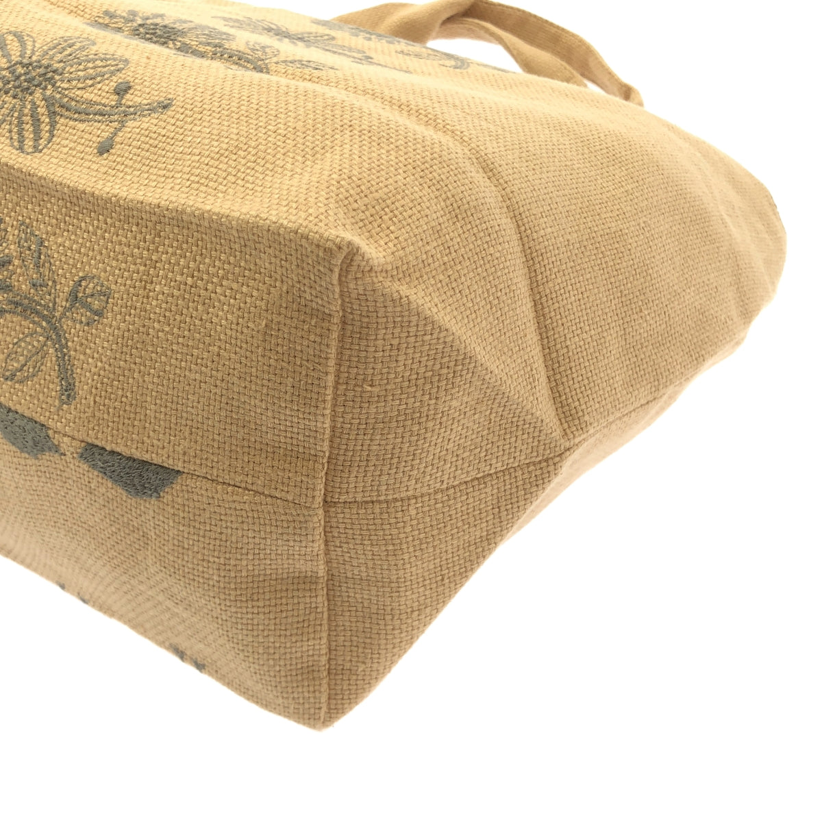 [狀況極佳] mina perhonen | 2020 春夏 | tori-to-hana（鳥與花）/亞麻帕尼尼托特包 | 米色 | 女款