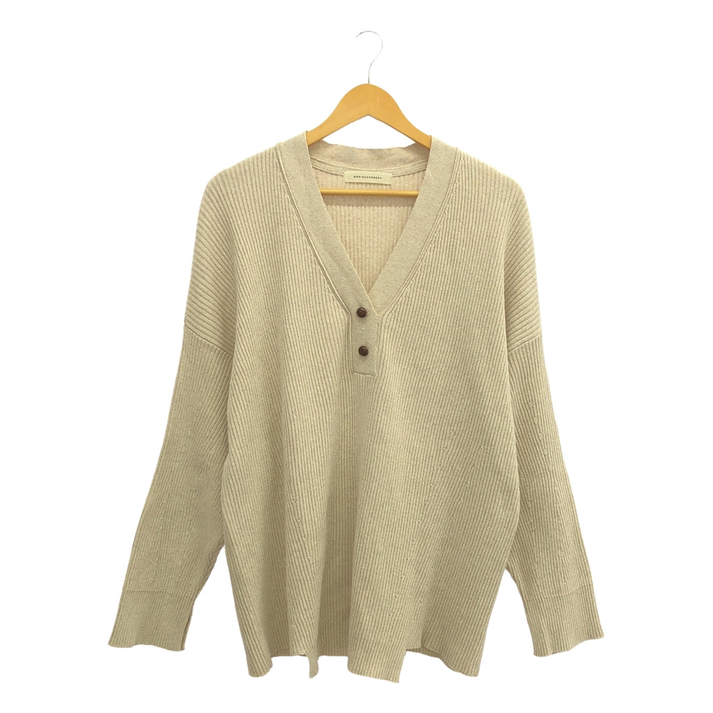 【美品】  MONICACORDERA / モニカコルデラ | オーガニック コットン くるみボタン オーバー ニット | ベージュ | レディース