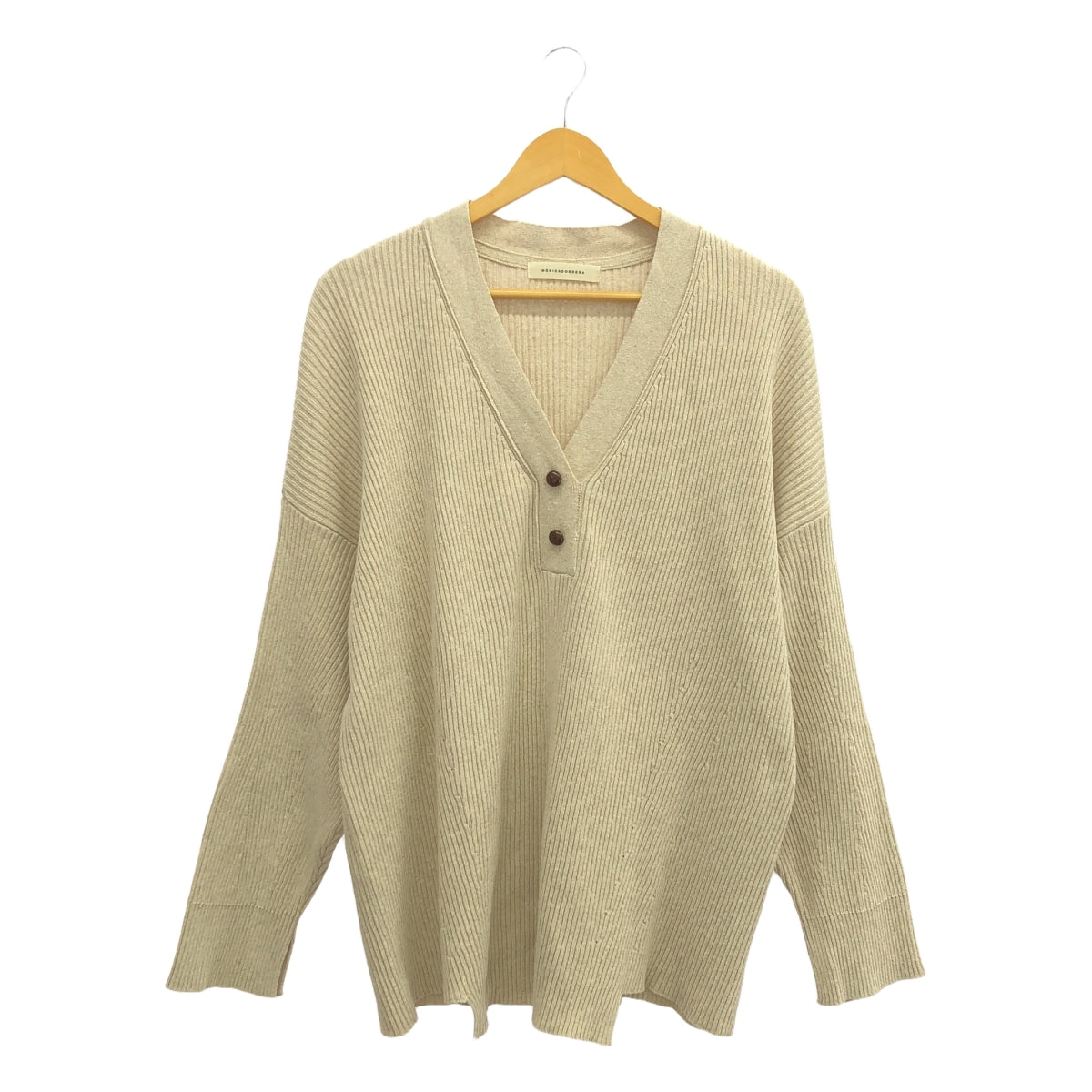【美品】  MONICACORDERA / モニカコルデラ | オーガニック コットン くるみボタン オーバー ニット | ベージュ | レディース
