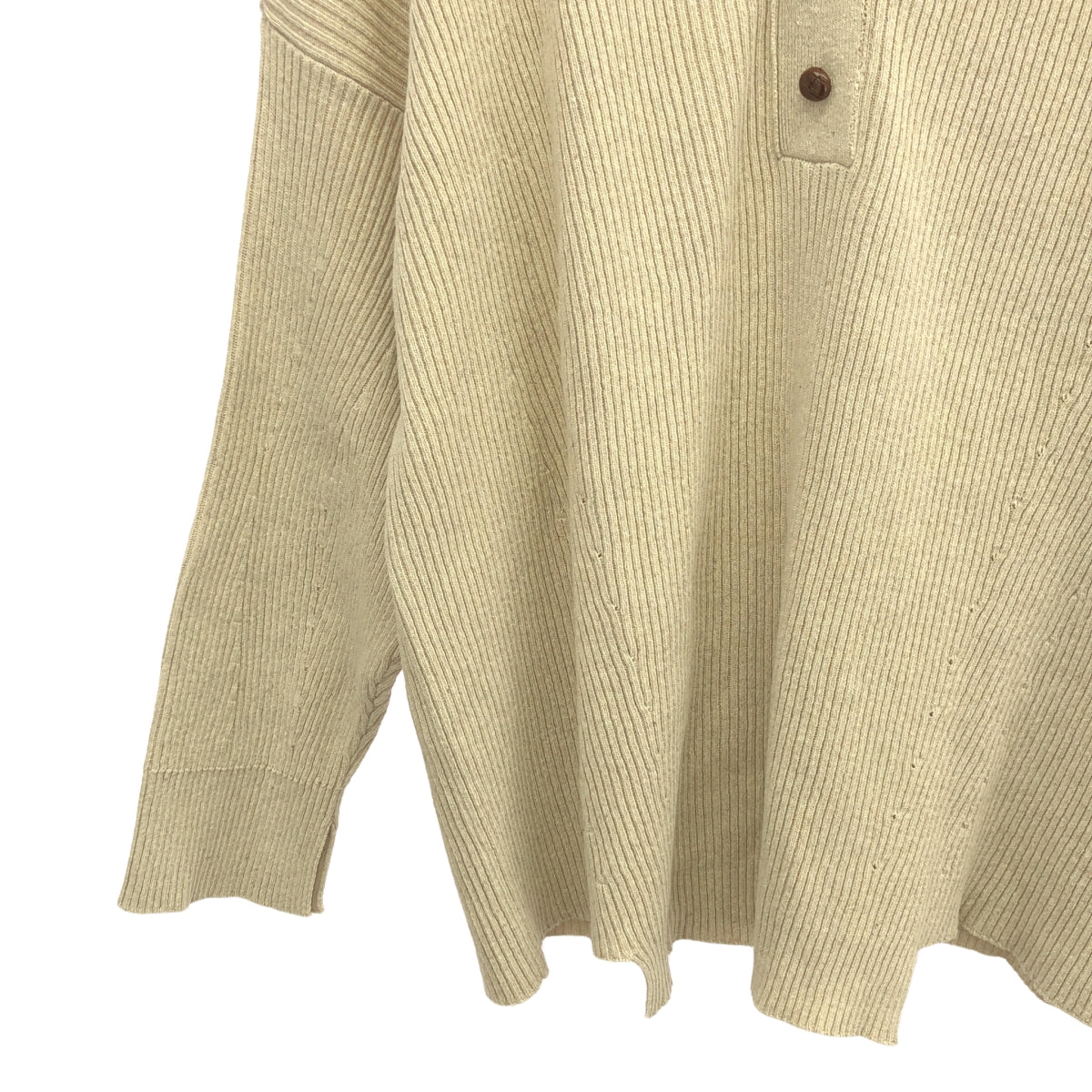 【美品】  MONICACORDERA / モニカコルデラ | オーガニック コットン くるみボタン オーバー ニット | ベージュ | レディース