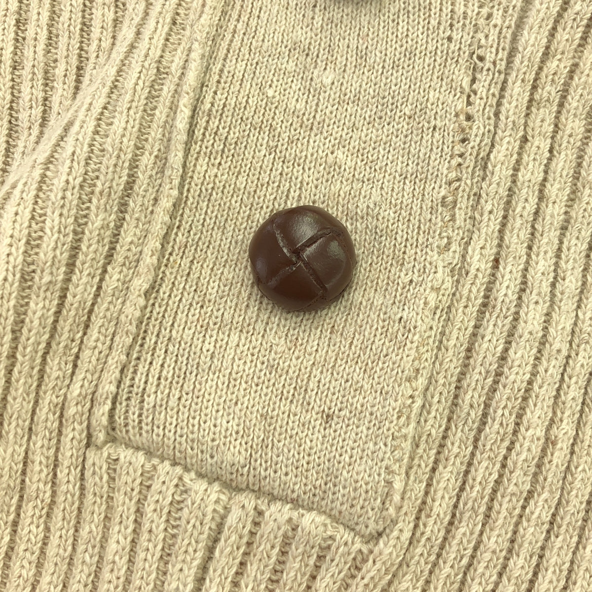 【美品】  MONICACORDERA / モニカコルデラ | オーガニック コットン くるみボタン オーバー ニット | ベージュ | レディース