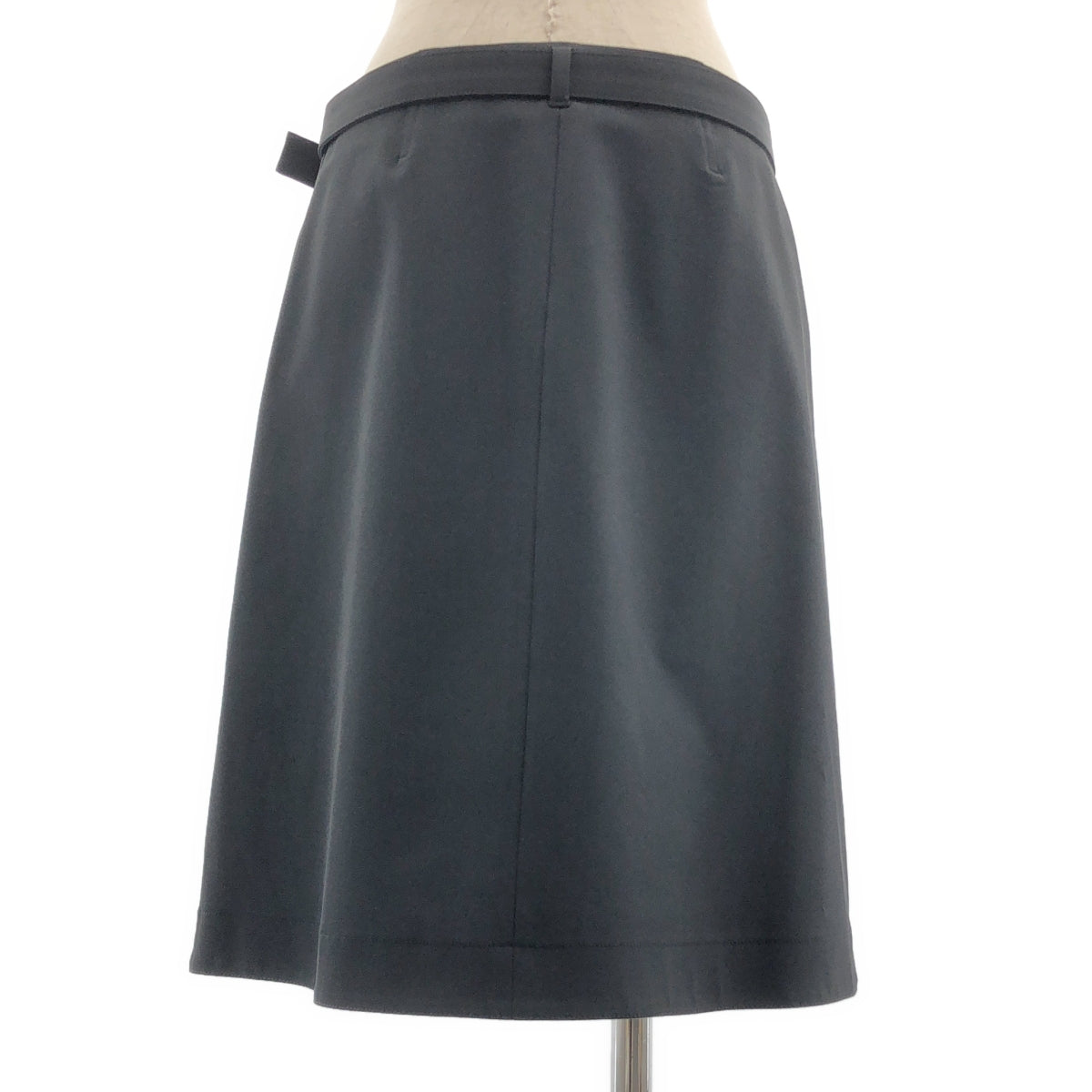 PRADA / 프라다 | 로고 버클 벨트 사이드 지퍼 스커트 | 38 | 여성