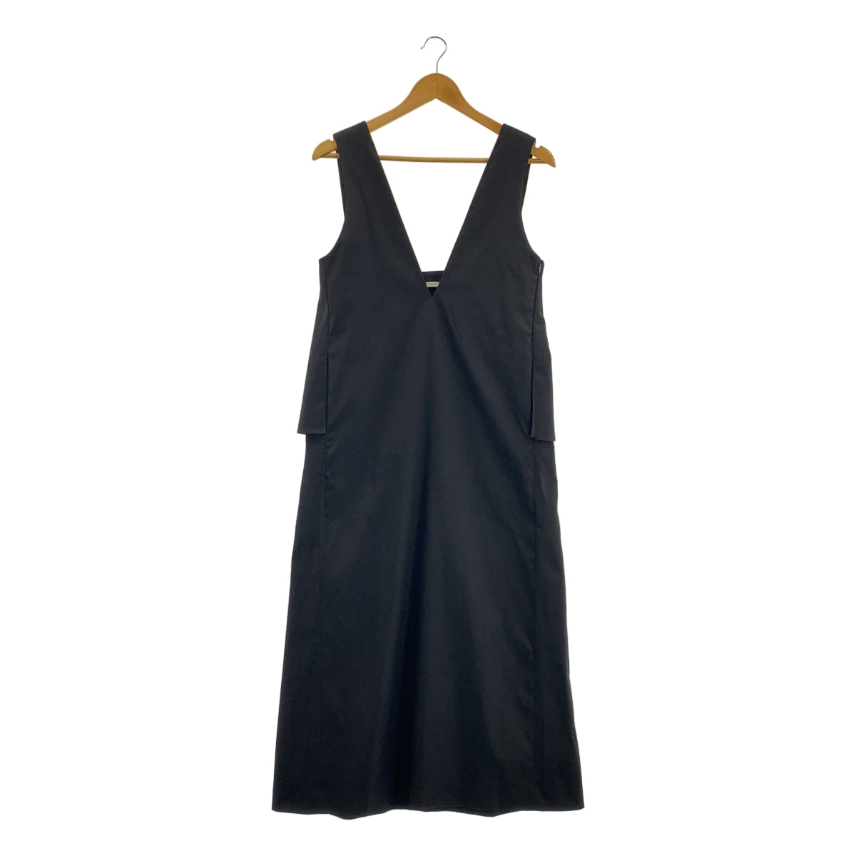 LE PHIL / 루필 | 스트레치 능직 점퍼 스커트 V 넥 드레스 원피스 | 0 | 여성