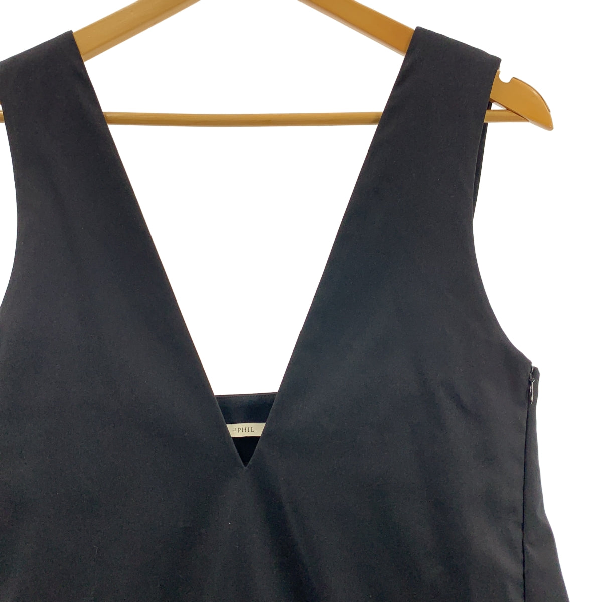 LE PHIL / 루필 | 스트레치 능직 점퍼 스커트 V 넥 드레스 원피스 | 0 | 여성