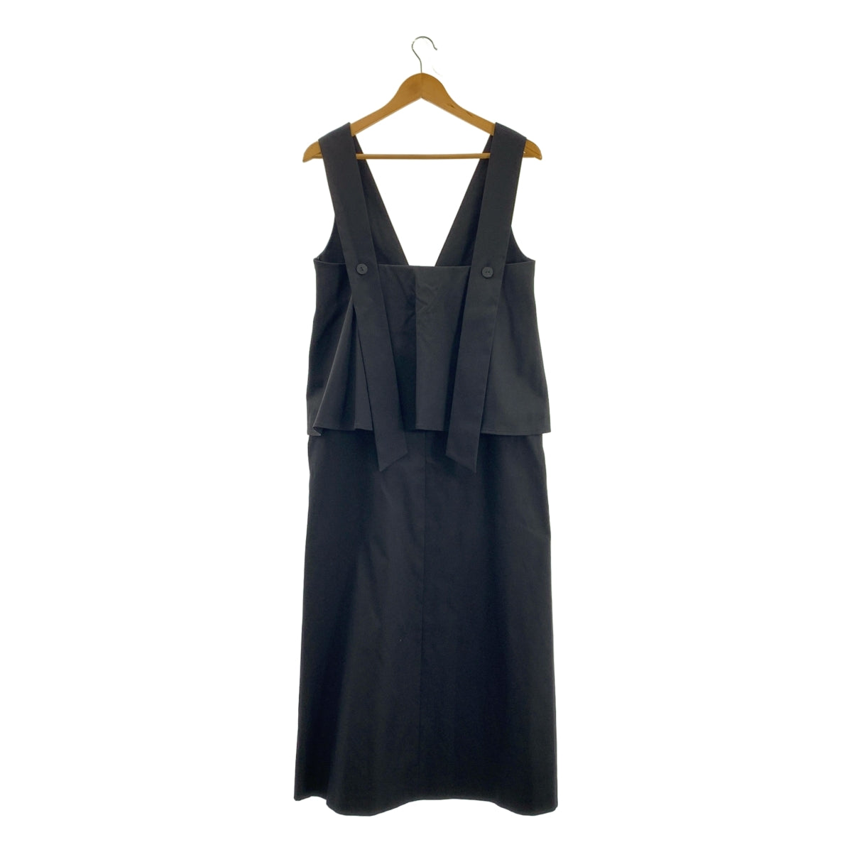 LE PHIL / 루필 | 스트레치 능직 점퍼 스커트 V 넥 드레스 원피스 | 0 | 여성