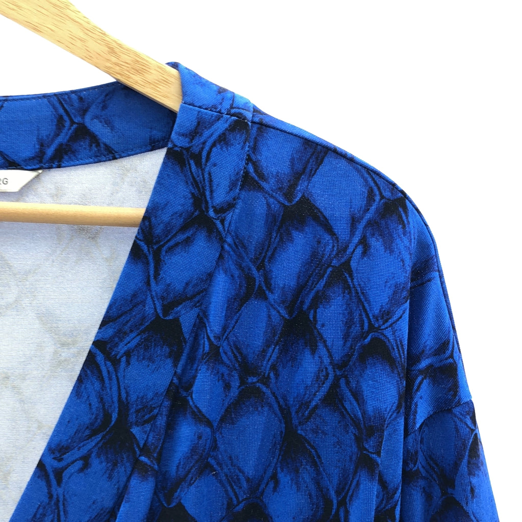 DIANE VON FURSTENBERG / ダイアンフォンファステンバーグ | NOLLIE / スネーク柄 シルク ラップワンピース | 10 | ブルー | レディース