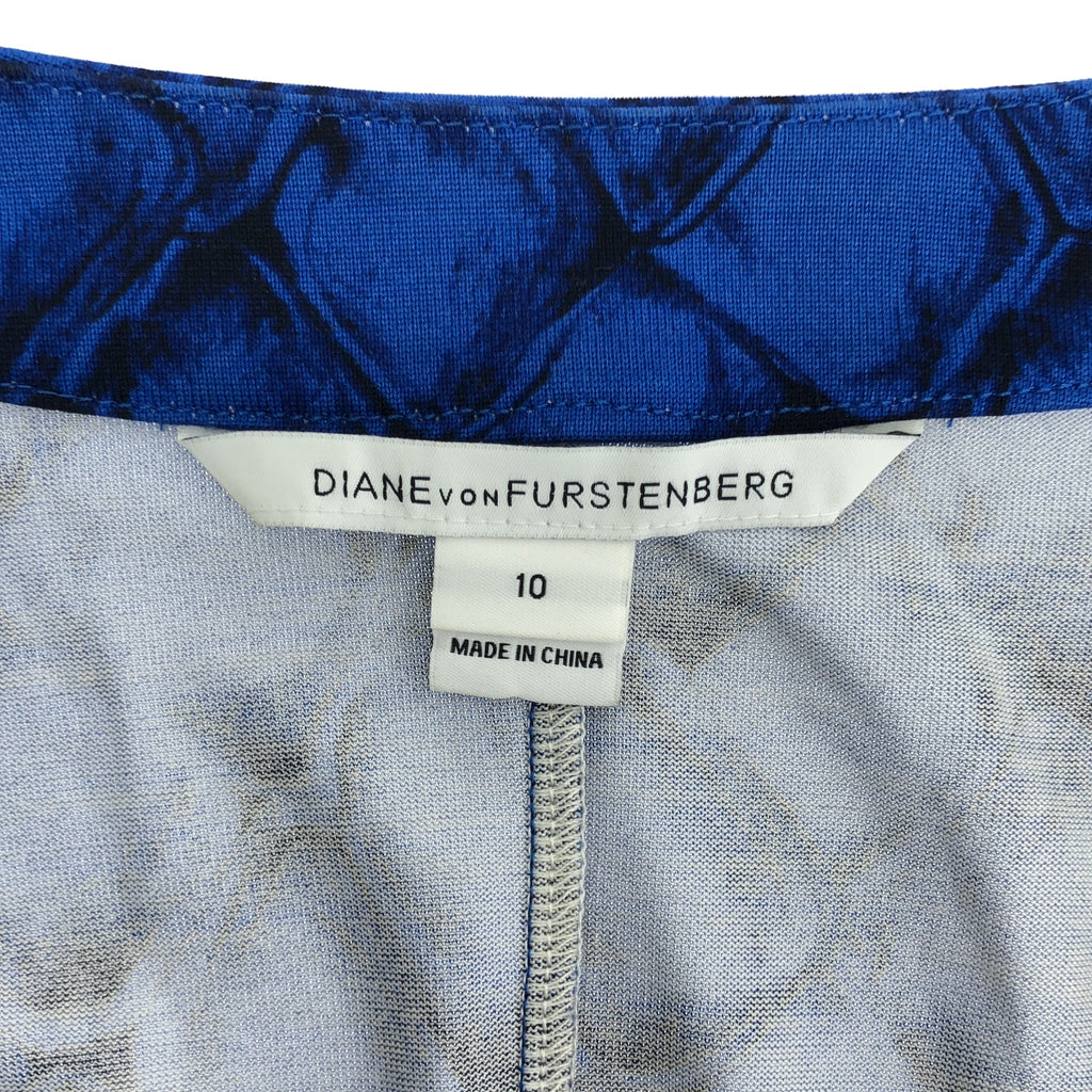 DIANE VON FURSTENBERG / ダイアンフォンファステンバーグ | NOLLIE / スネーク柄 シルク ラップワンピース | 10 | ブルー | レディース