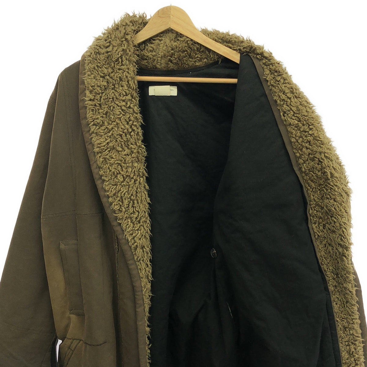 DRIES VAN NOTEN | Leather belted fleece coat | S | Women's