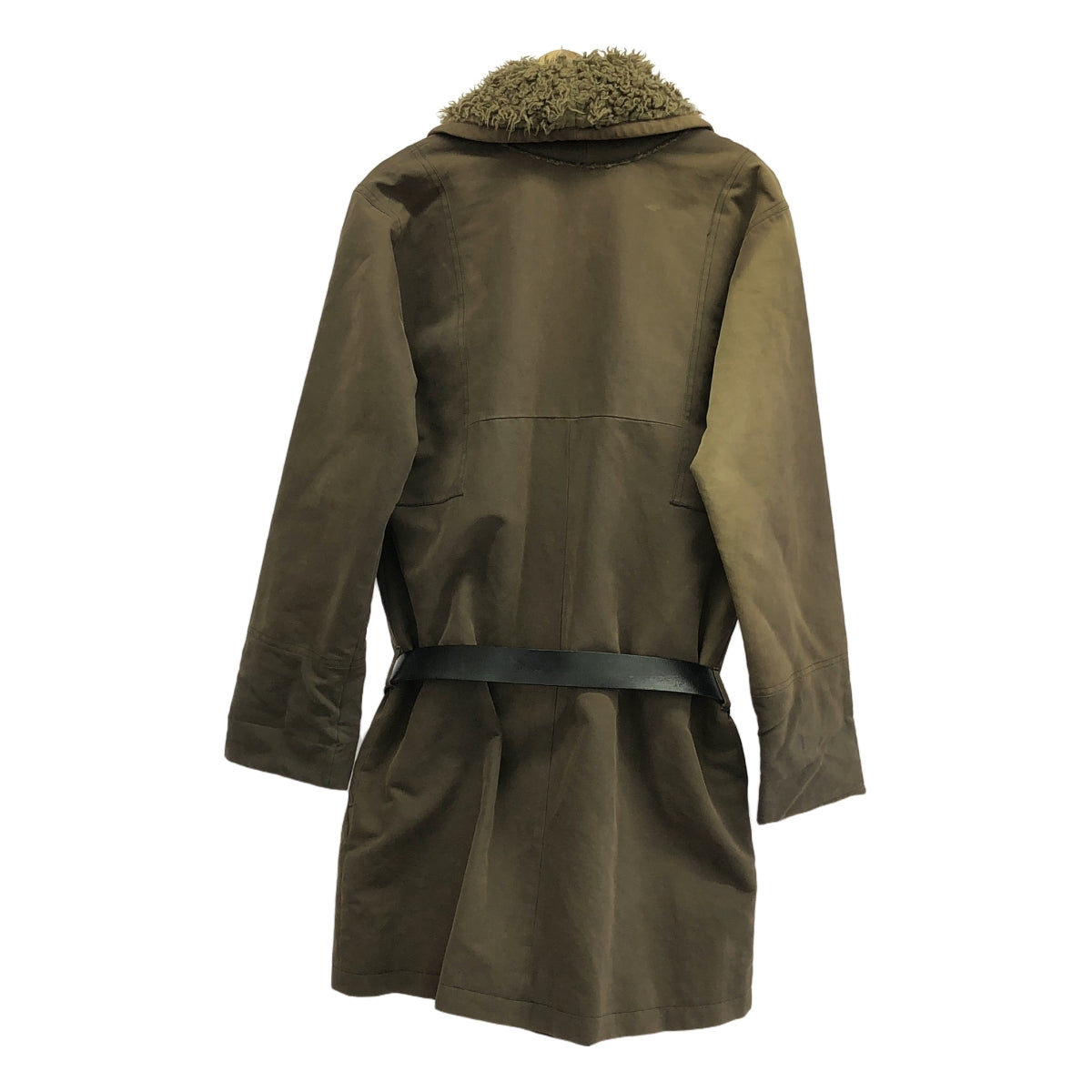 DRIES VAN NOTEN | Leather belted fleece coat | S | Women's