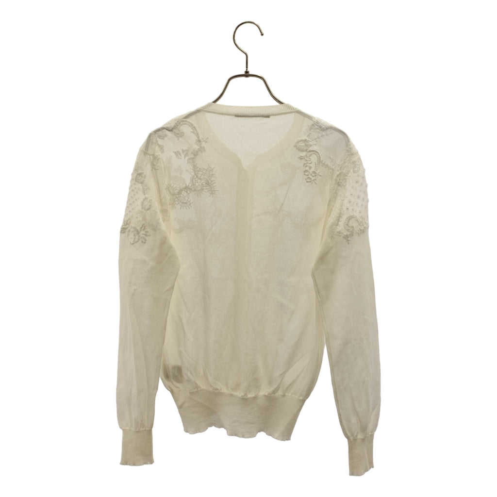 埃爾曼諾·塞維諾 |棉質蕾絲圓領開襟衫| SHOPBOP尺寸 44 |