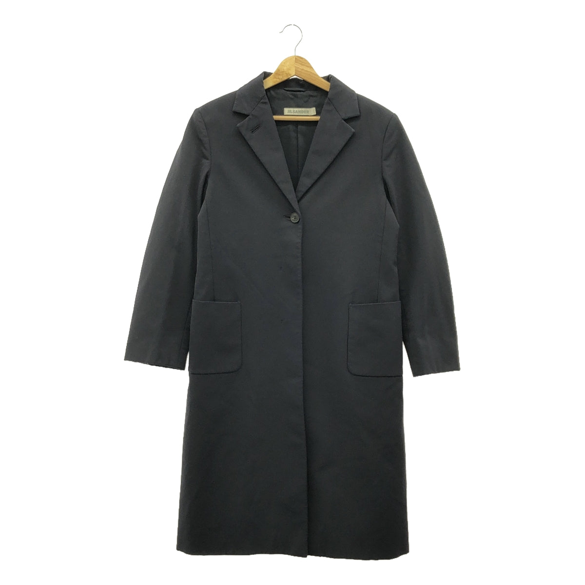 JIL SANDER / 질썬더 | 레이온혼 체스터 코트 | 36 | 네이비 | 여성