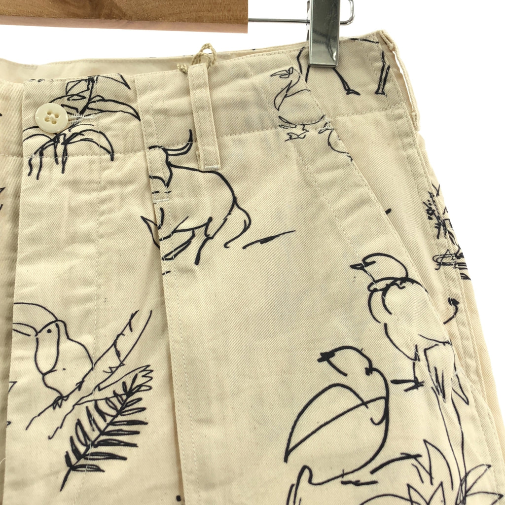 Engineered Garments | 動物紋印花 6.5 盎司平紋斜紋工裝褲 / 全印花抽繩貝克闊腿褲 | S 碼 | 男款