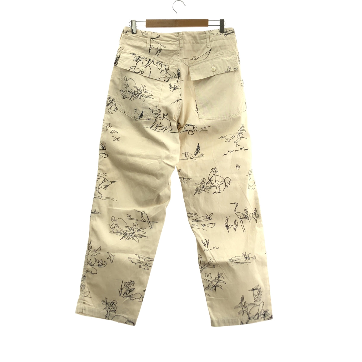 Engineered Garments / エンジニアドガーメンツ | ANIMAL PRINT 6.5oz FLAT TWILL FATIGUE PANTS / 総柄 ドローストリング ベイカー ワイド パンツ | S | メンズ