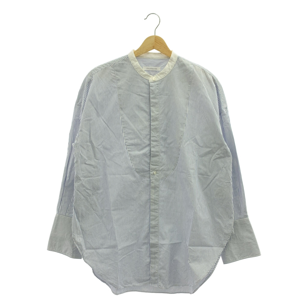 GALERIE VIE / ギャルリーヴィー | 2024SS | ストライプ オーバーシルエット バンドカラー コットンブロード ブザムシャツ ブラウス | F | レディース