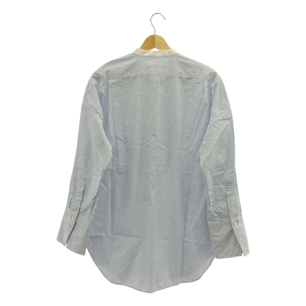 GALERIE VIE / ギャルリーヴィー | 2024SS | ストライプ オーバーシルエット バンドカラー コットンブロード ブザムシャツ ブラウス | F | レディース