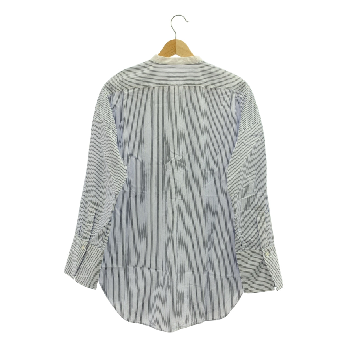 GALERIE VIE / ギャルリーヴィー | 2024SS | ストライプ オーバーシルエット バンドカラー コットンブロード ブザムシャツ ブラウス | F | レディース