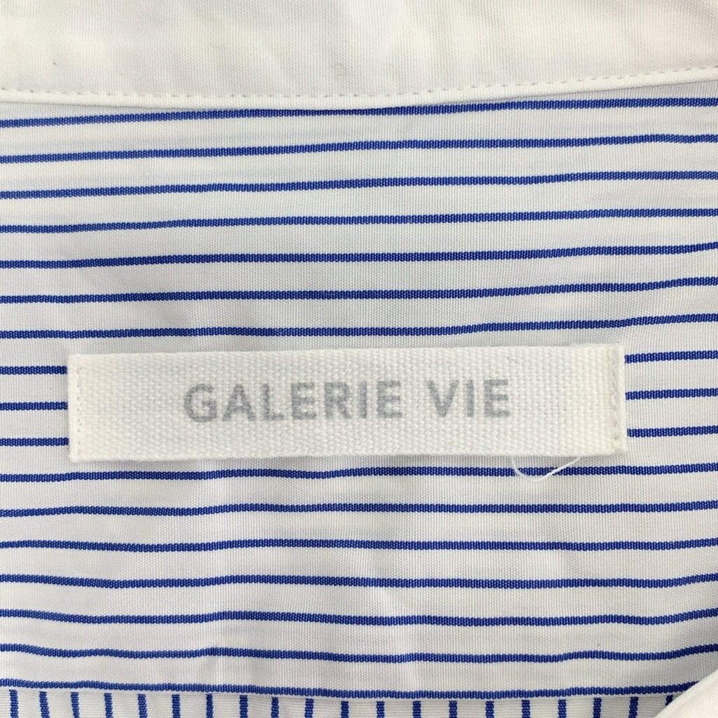 GALERIE VIE / ギャルリーヴィー | 2024SS | ストライプ オーバーシルエット バンドカラー コットンブロード ブザムシャツ ブラウス | F | レディース