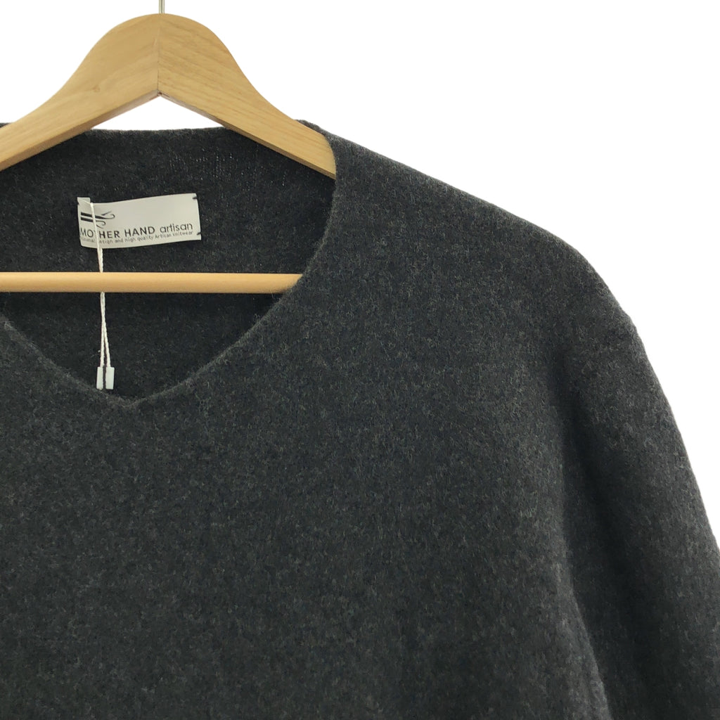 MOTHER HAND ARTISAN / マザーハンドアルチザン | LEUVEN ルーヴァン ウール アンゴラ Vネック ワイドニット | 5 | メンズ