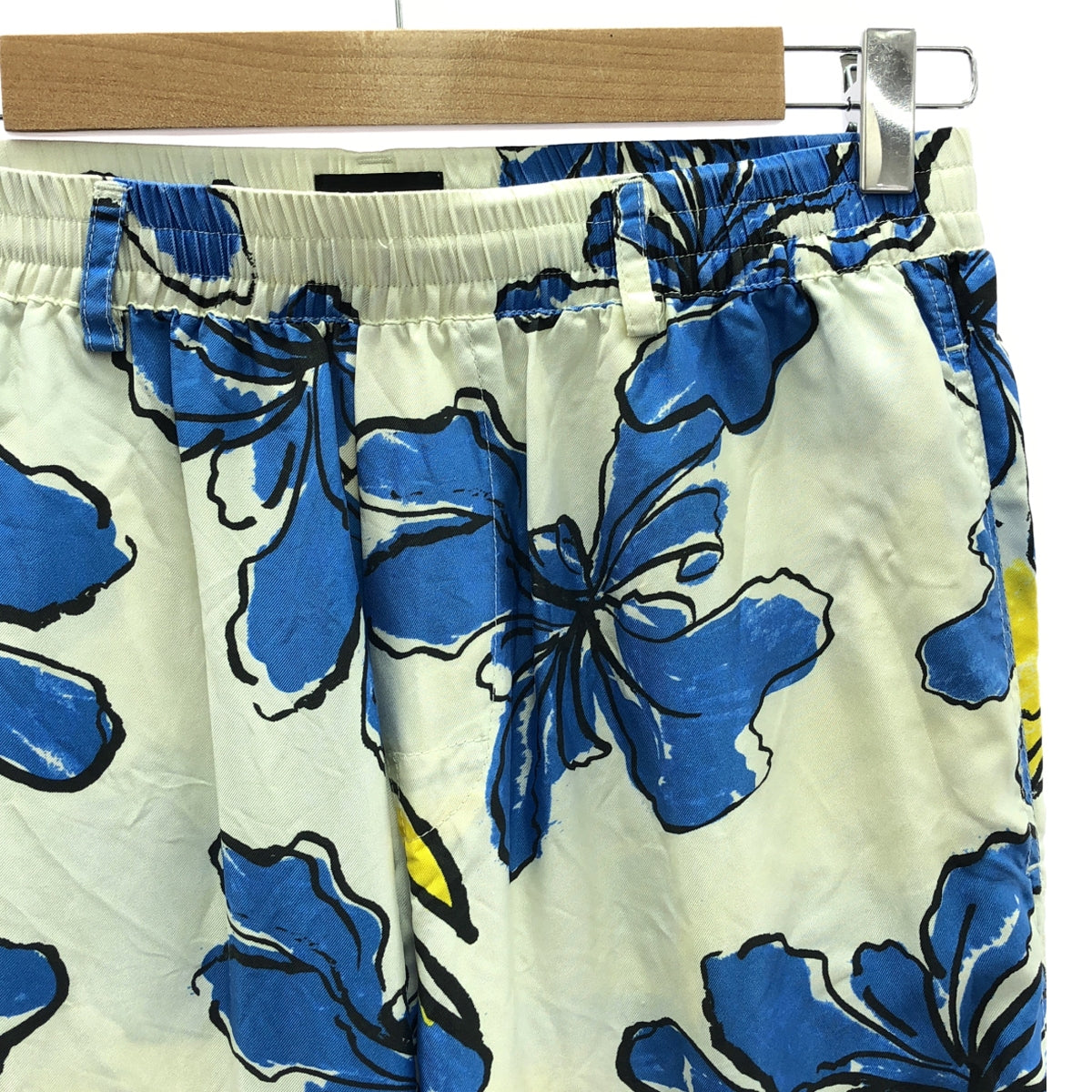 Spick and Span | 2022SS | [BANANA TIME] TAPERED 2 PANT / Silk Drawstring Pants | XS | White/Blue/Yellow | Women's