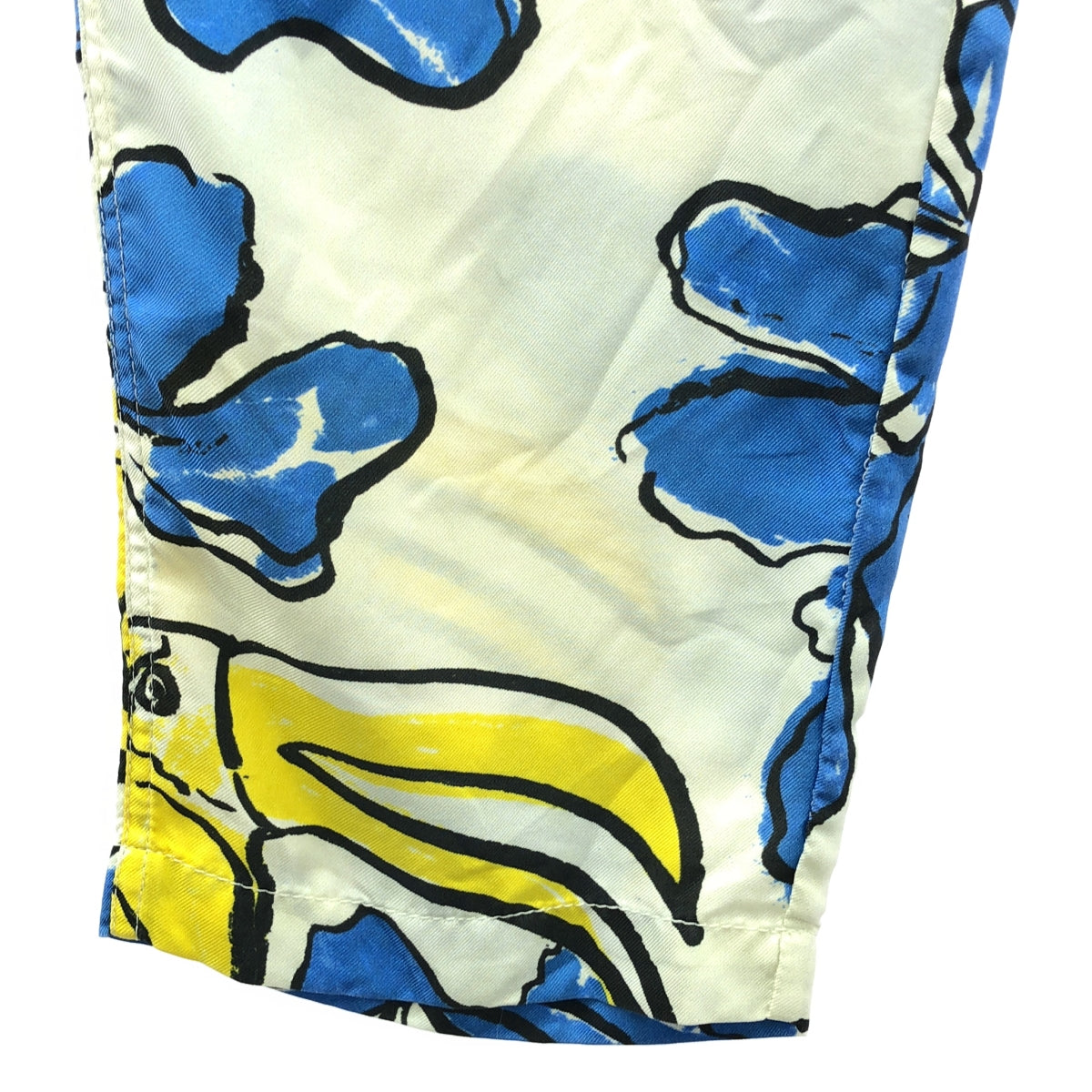 Spick and Span | 2022SS | [BANANA TIME] TAPERED 2 PANT / Silk Drawstring Pants | XS | White/Blue/Yellow | Women's
