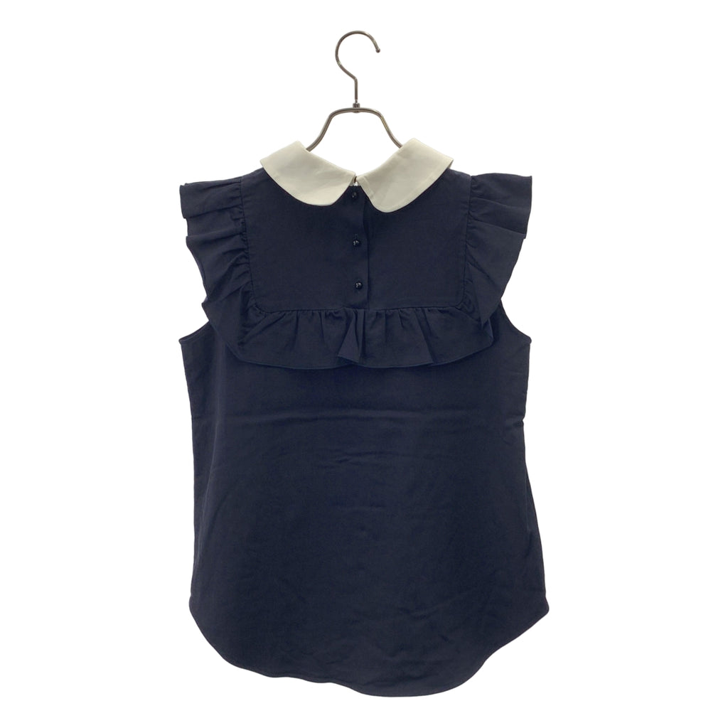 yori / ヨリ | Frilled Collar Sleeveless Blouse / 襟付き フリルノースリーブ ブラウス | 38 | レディース