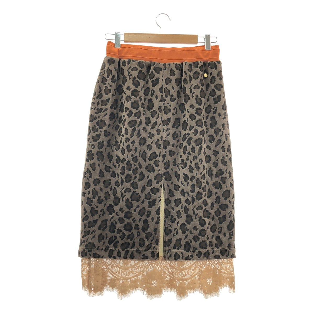 MUVEIL / 뮤베일 | 벨벳 레오파드 총 무늬 리본 레이스 스커트 / 메쉬 총 안감 | 38 |
