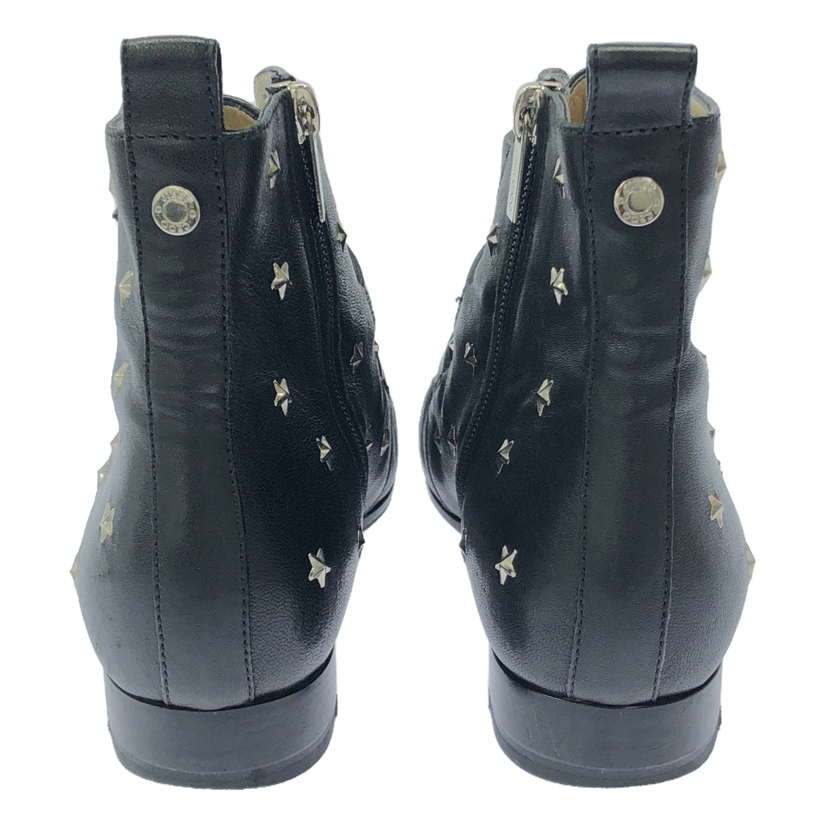 JIMMY CHOO | HUTCH BMR Star Stud Leather Short Boots | 38 | Black | Women's