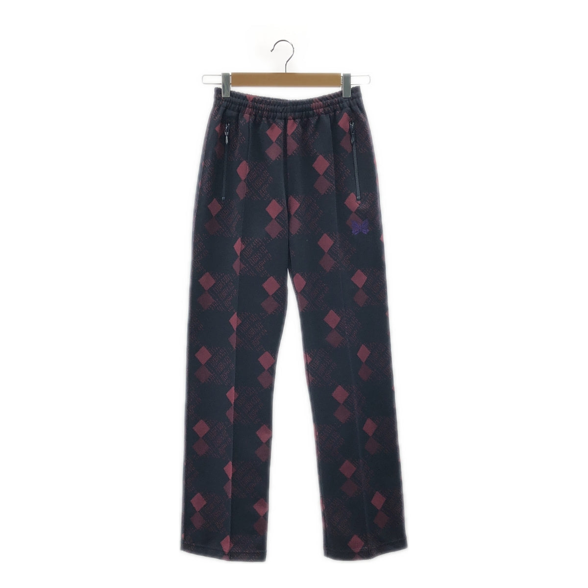 Needles / ニードルス | 2022AW | TRACK PANT POLY JQ ジャガード トラックパンツ | 2 | ネイビー / バーガンディー | レディース