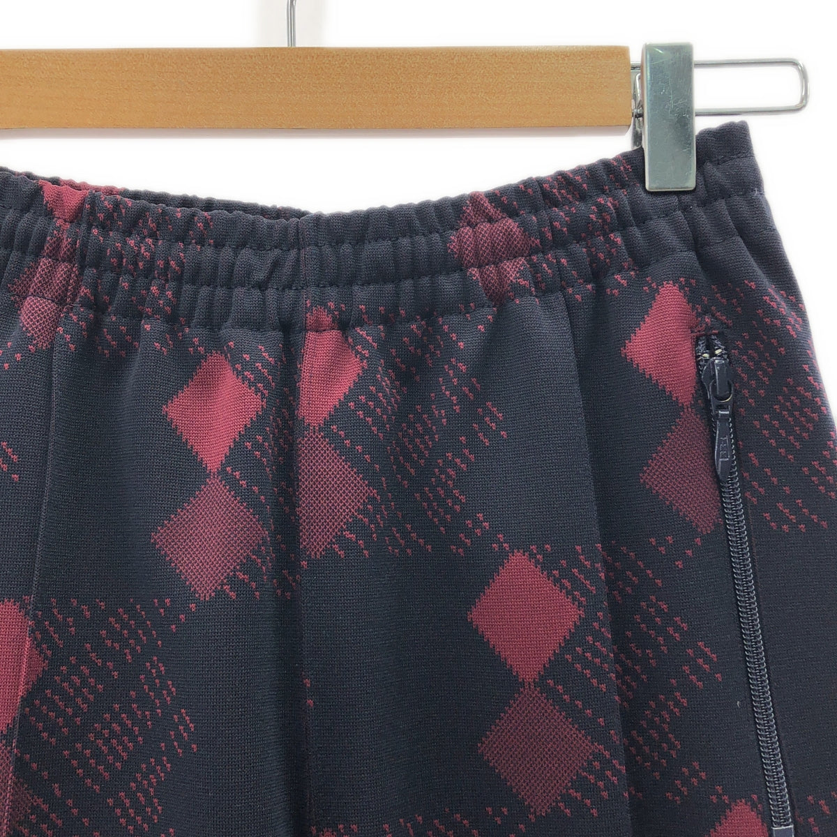 Needles / ニードルス | 2022AW | TRACK PANT POLY JQ ジャガード トラックパンツ | 2 | ネイビー / バーガンディー | レディース