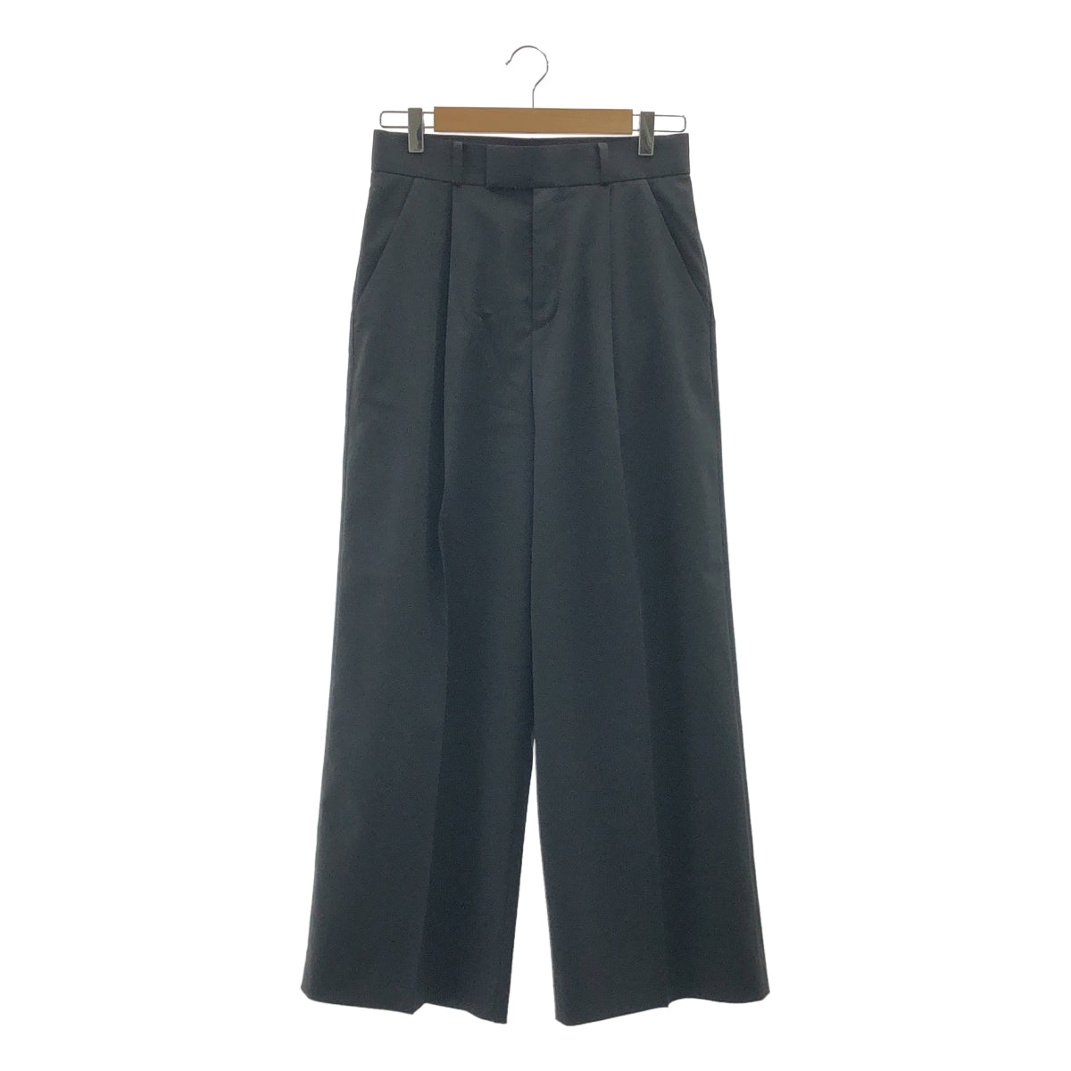 [狀況極佳] NOBLE | 2025SS | 聚酯斜紋彈性休閒褲 | 尺寸 40 | 黑色 | 女款