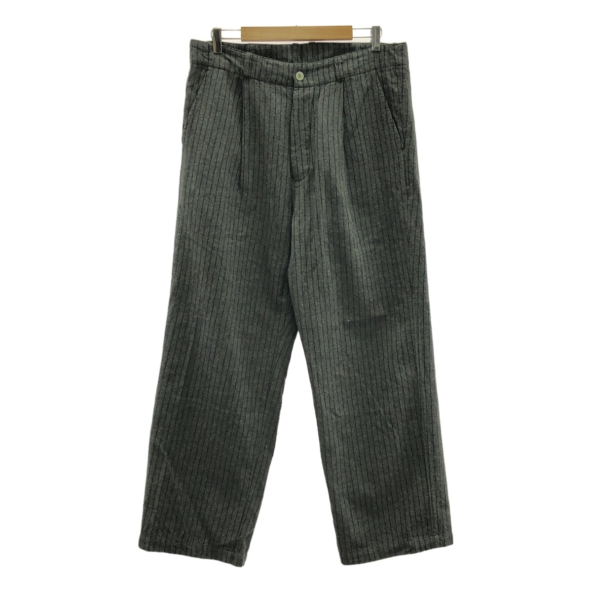 甜點 | 2022春夏 |羊毛棉條紋工作褲 | 4 |灰色 |男士