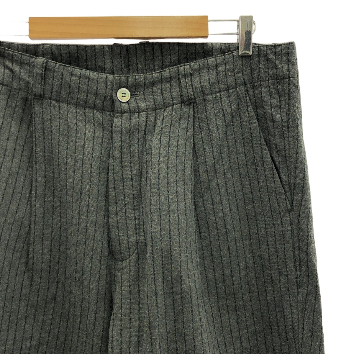 甜點 | 2022春夏 |羊毛棉條紋工作褲 | 4 |灰色 |男士