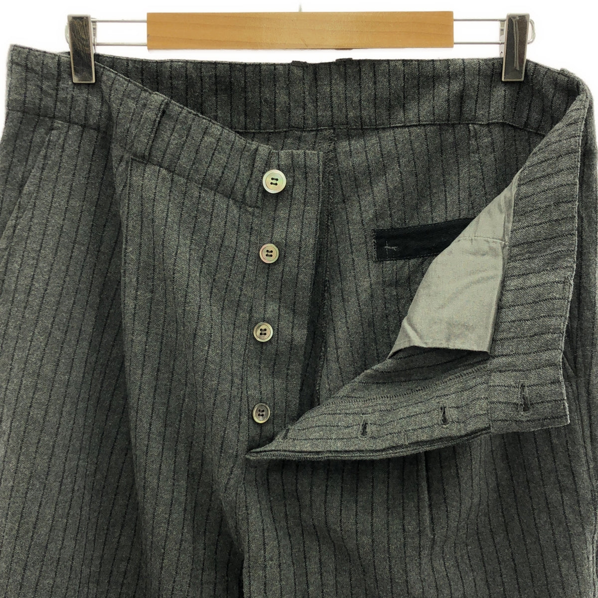 甜點 | 2022春夏 |羊毛棉條紋工作褲 | 4 |灰色 |男士