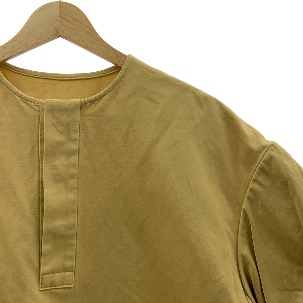 Drawer | 棉麻緞面蓬蓬袖短袖襯衫 | 尺寸 36 | 女款